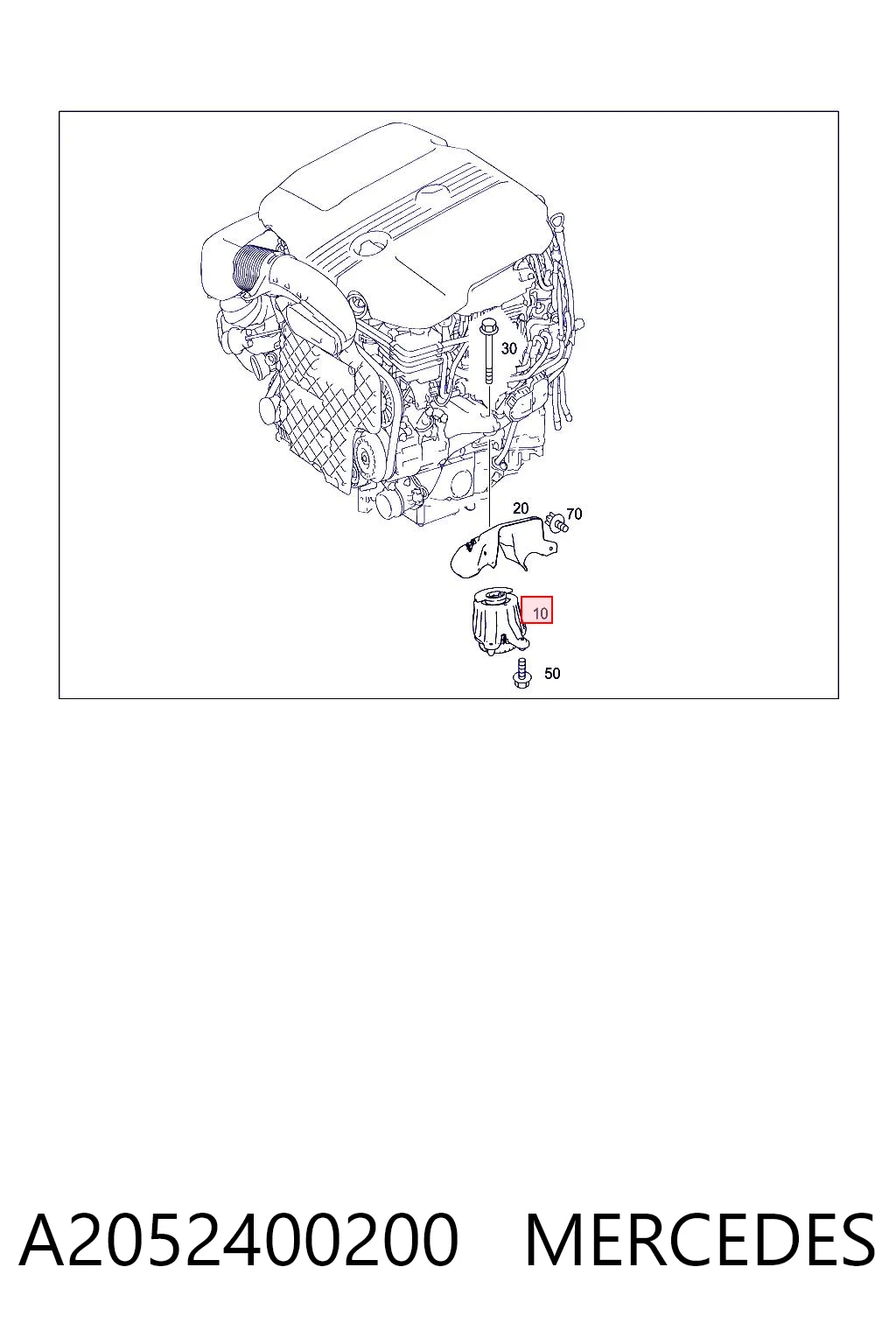 A2052400200 Mercedes Soporte delantero izquierdo del motor