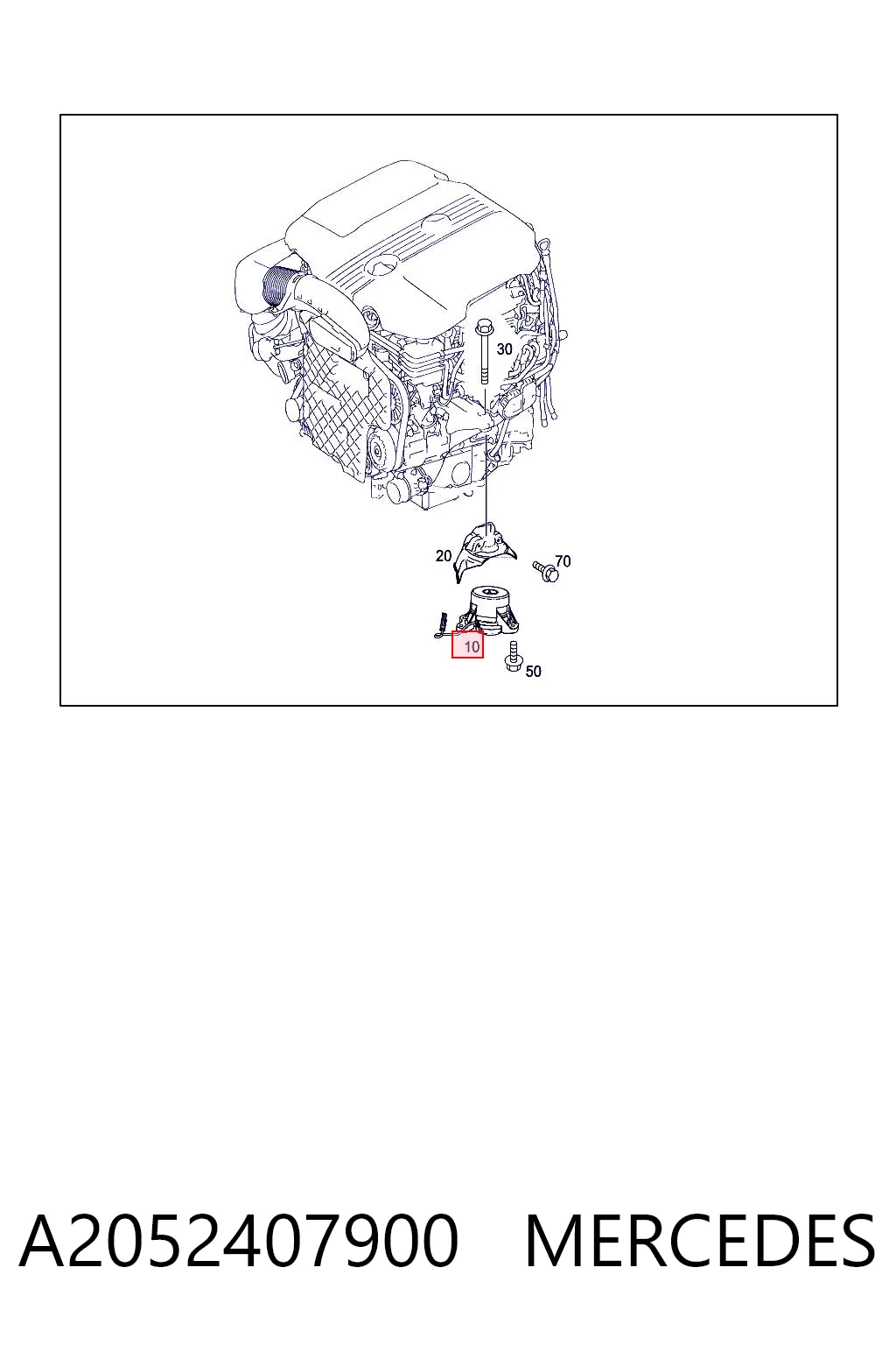 A2052407900 Mercedes Soporte de motor derecho