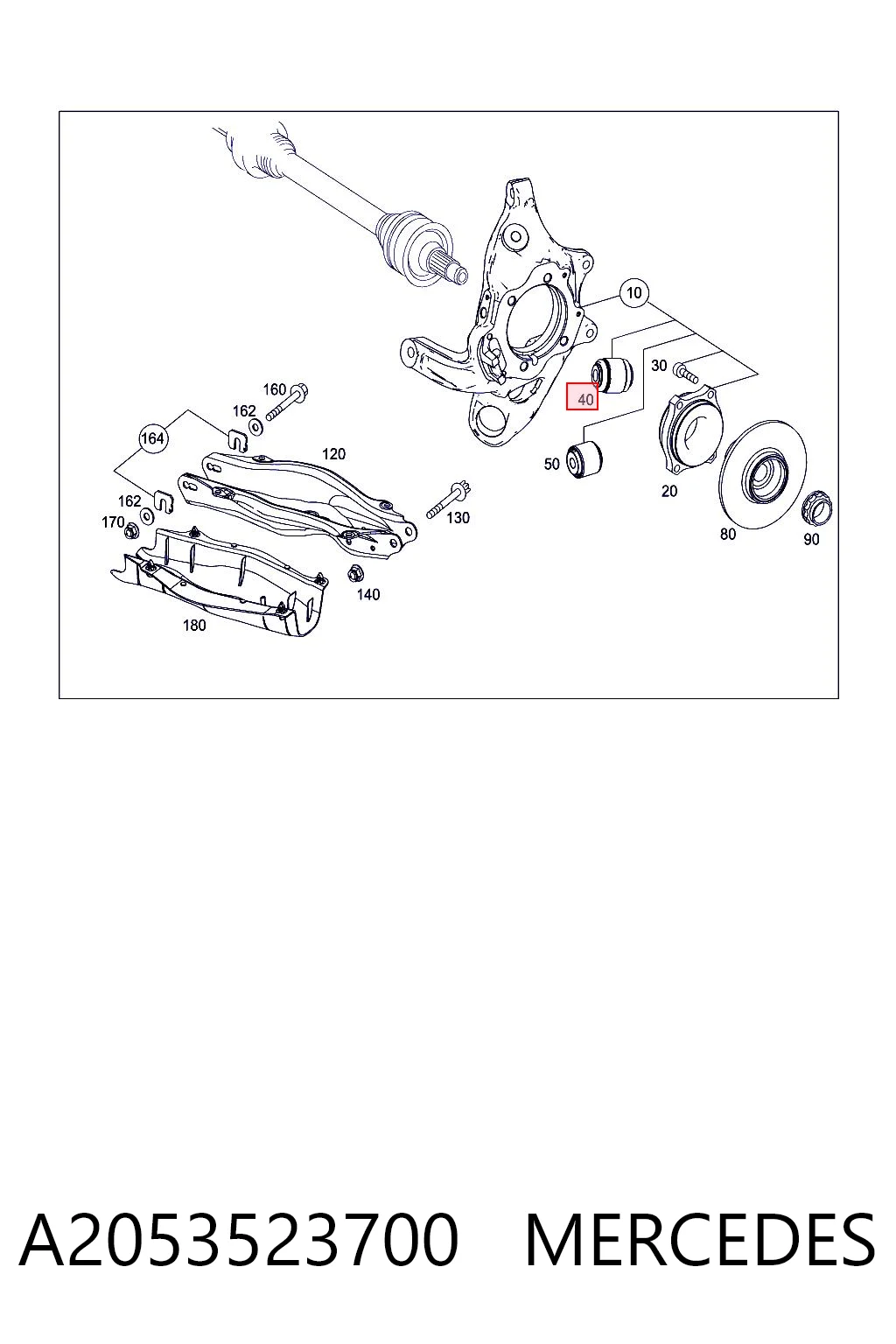 Silentblock amortiguador trasero para Mercedes E W213