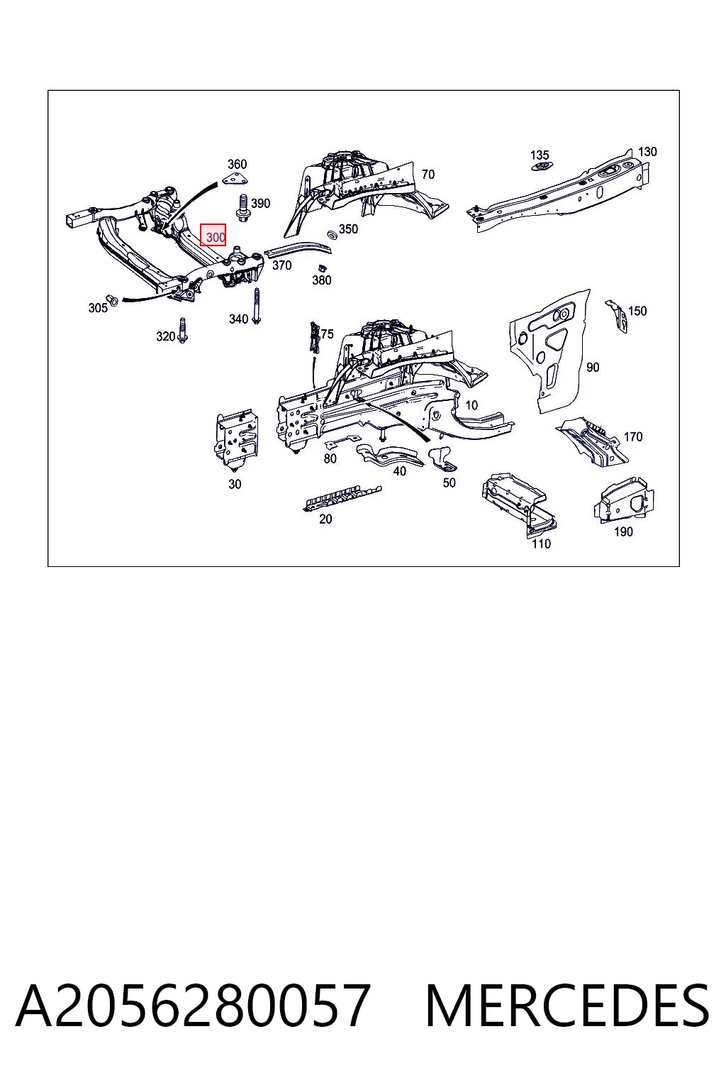 A2056280057 Mercedes Subchasis delantero