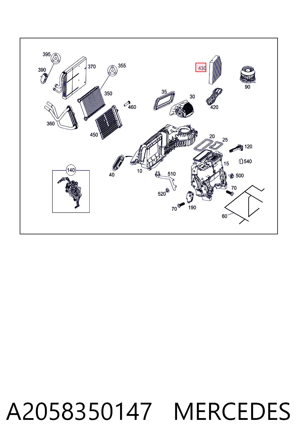 A2058350147 Mercedes Filtro antipolen