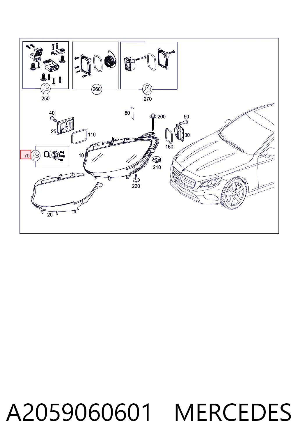 A2059060601 Mercedes Módulo de control de luces de faros (ECU)