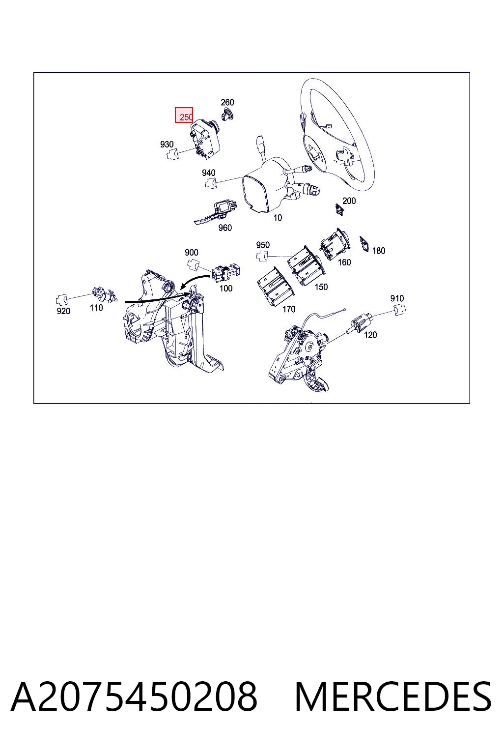 Cerradura de encendido A2075450208 MERCEDES