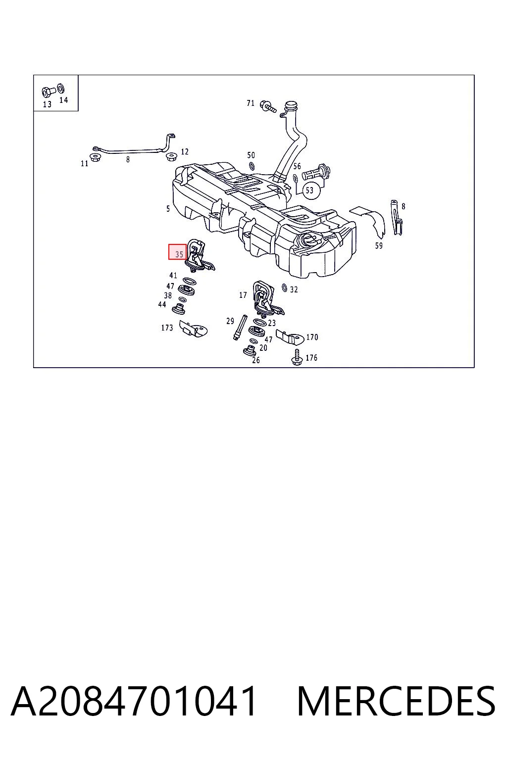 A2084701041 Mercedes Sensor de nivel de combustible derecho