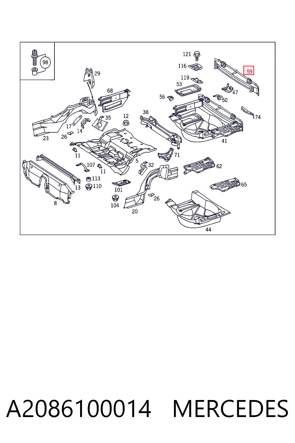 Comprar Refuerzo de parachoques trasero Mercedes CLK  C208 a bajo precio
