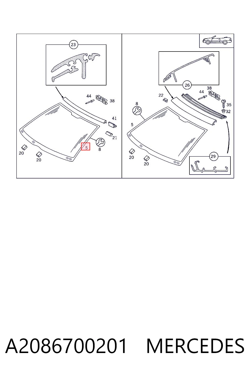 Comprar Parabrisas Mercedes CLK  C208 a bajo precio