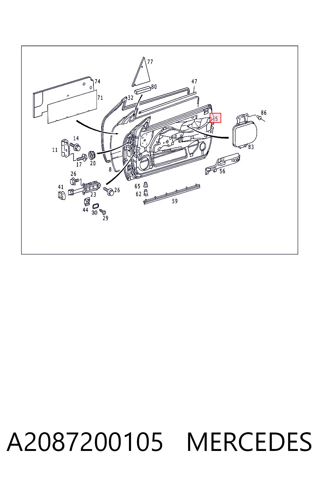 Puerta de coche, delantera, izquierda Mercedes CLK coupé (C208) (1997 - 2002) precio, desde 187,31 EUR