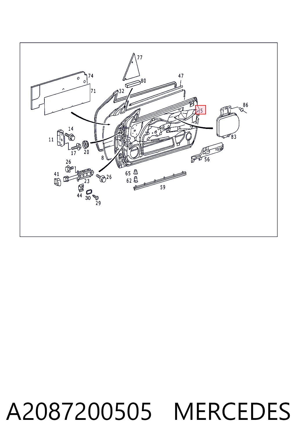 Comprar Puerta delantera izquierda Mercedes CLK  C208