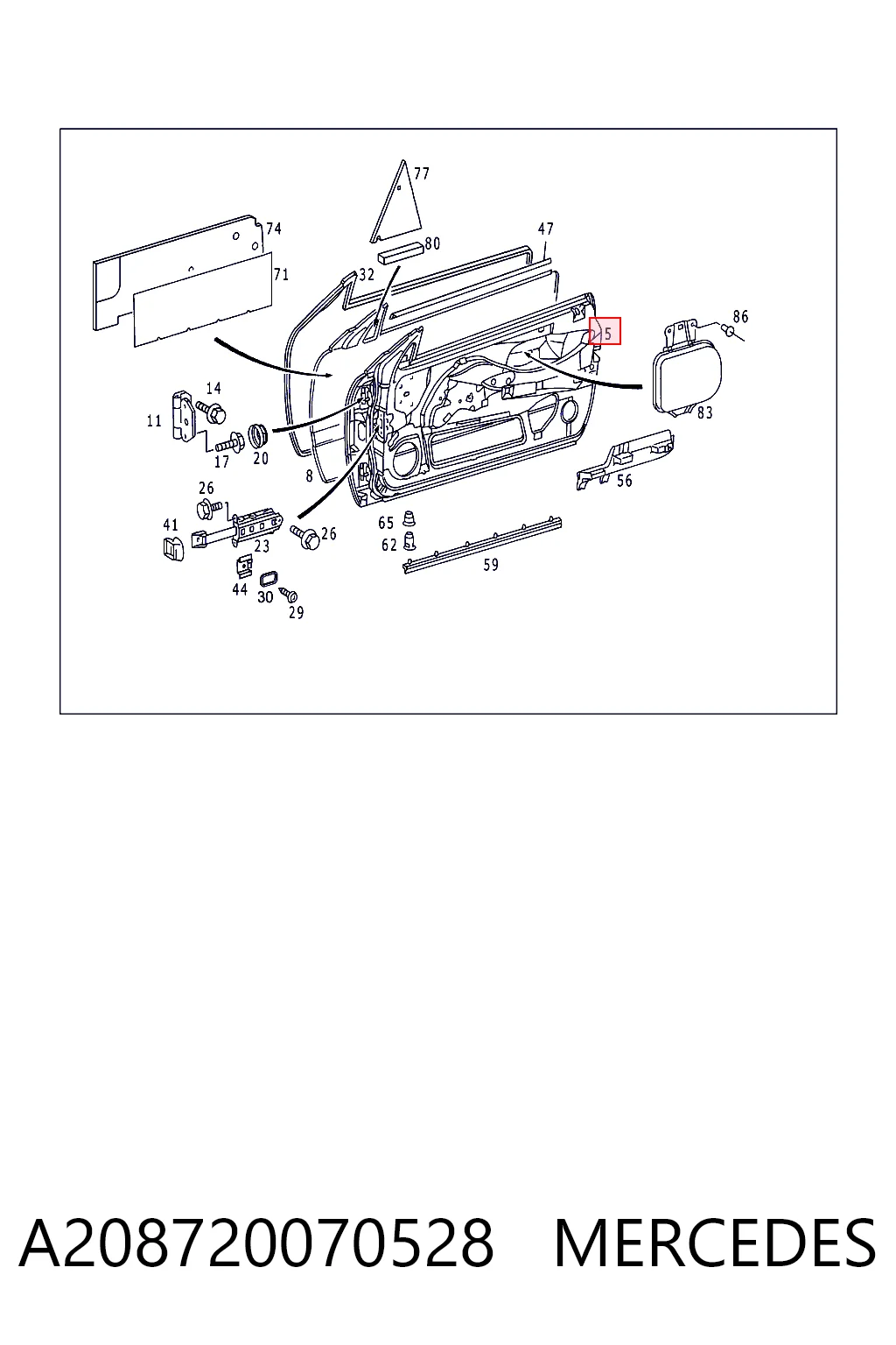 Comprar Puerta delantera izquierda Mercedes CLK  C208 a bajo precio