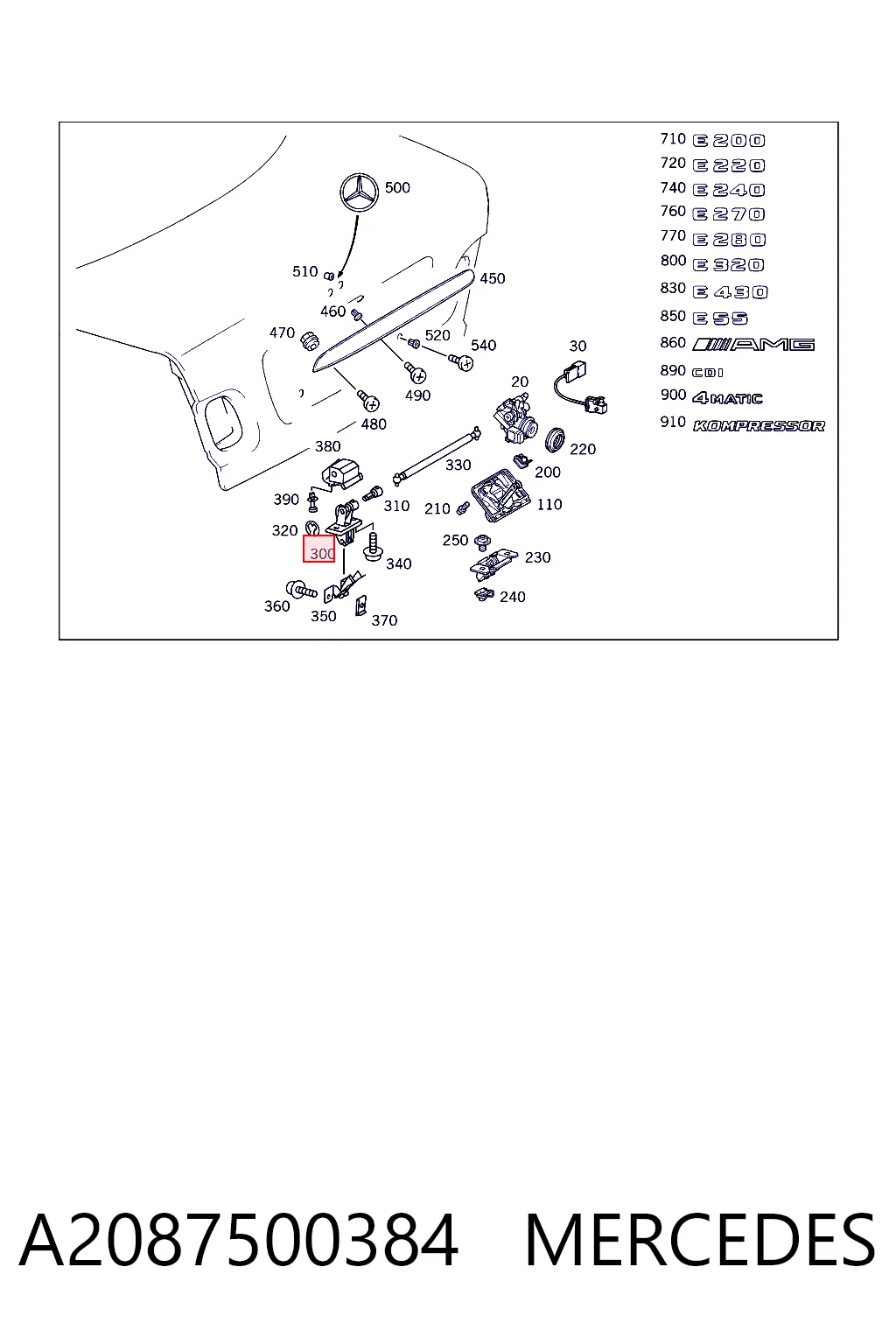 Comprar Cerradura de tapa de maletero Mercedes E  W210 a bajo precio