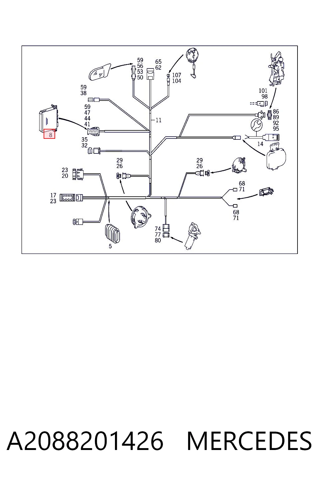 Módulo de confort Mercedes E sedán (W210) (1995 - 2002) precio, desde 31,94 EUR