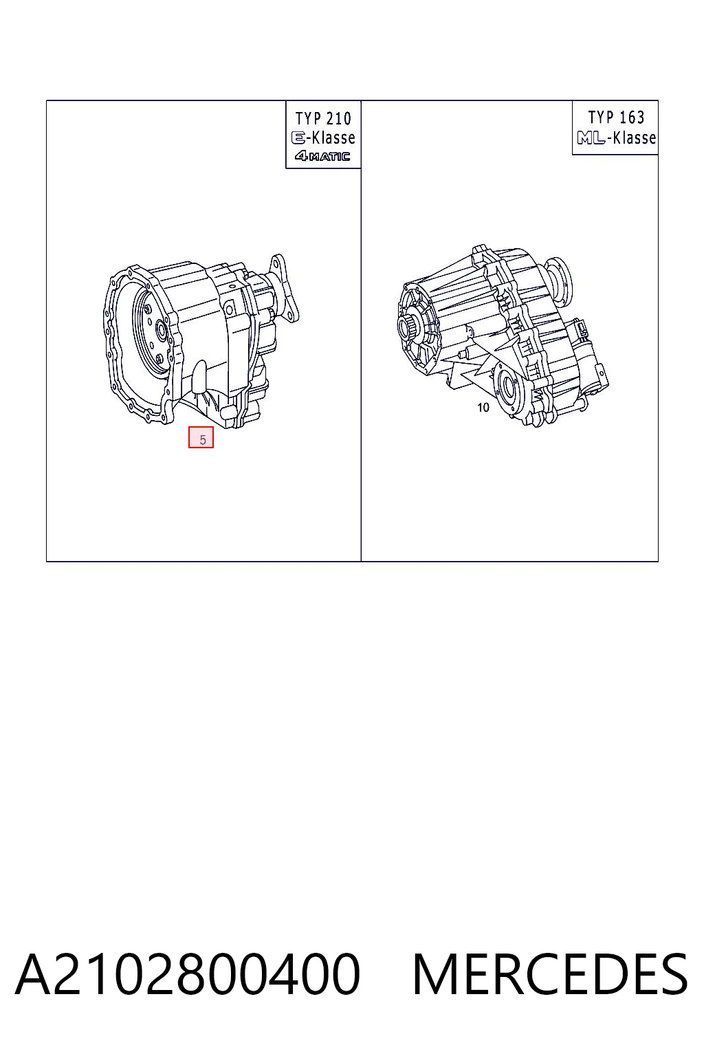 Comprar Caja de transferencia Mercedes E  S210