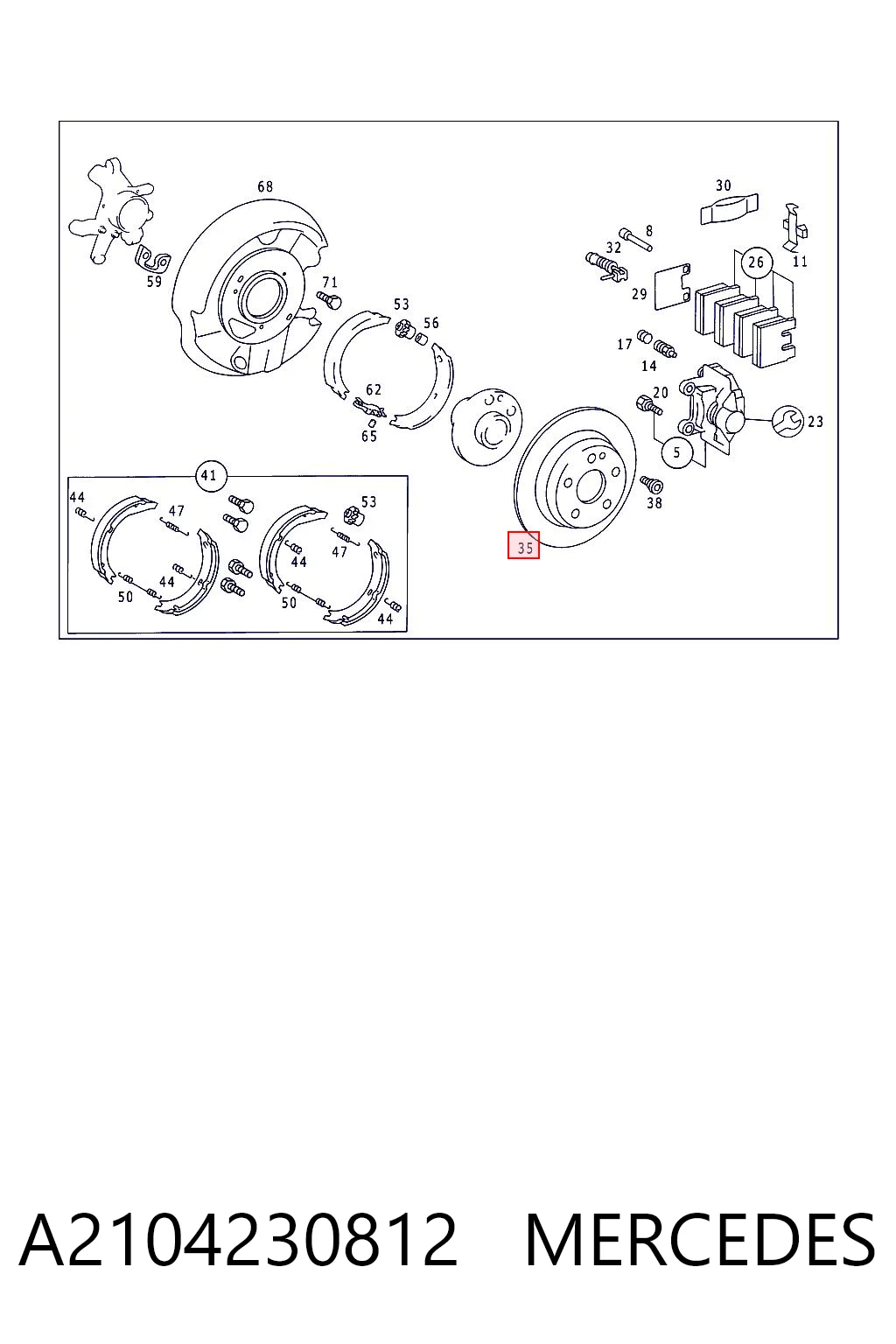 A2104230812 Mercedes Freno de disco trasero