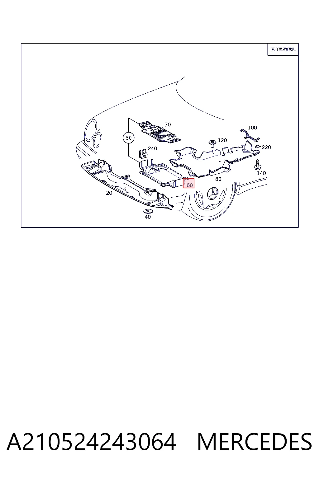 Comprar Protección de cárter Mercedes E S210 a bajo precio