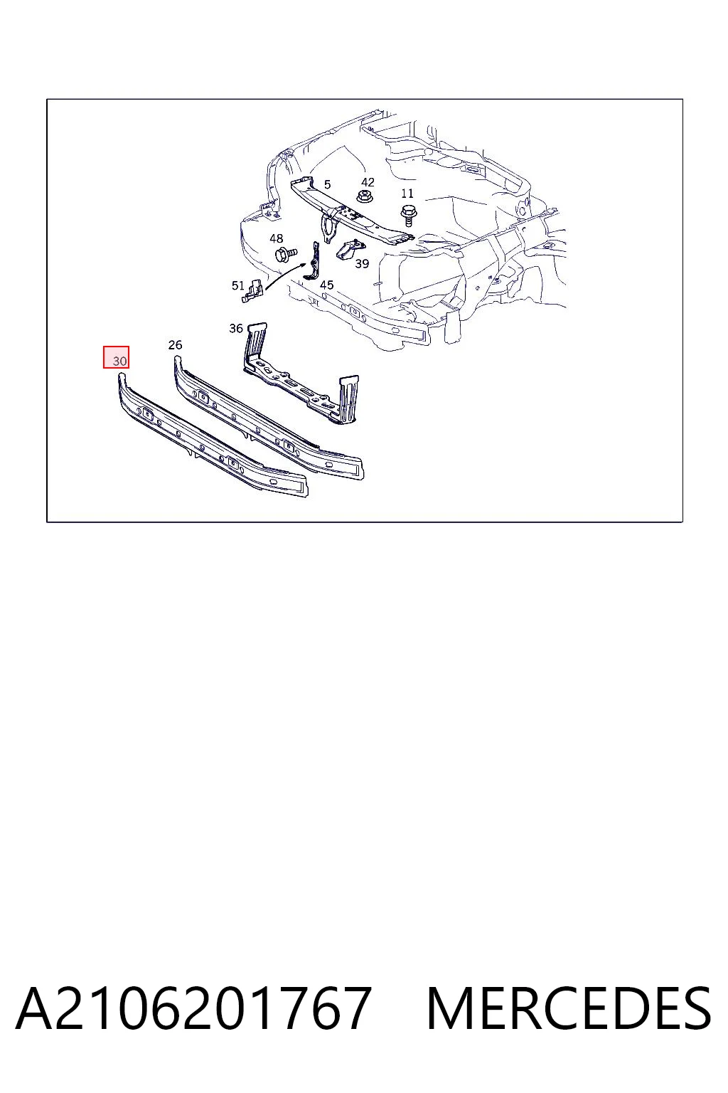 Comprar Refuerzo de parachoques delantero Mercedes E  W210 a bajo precio