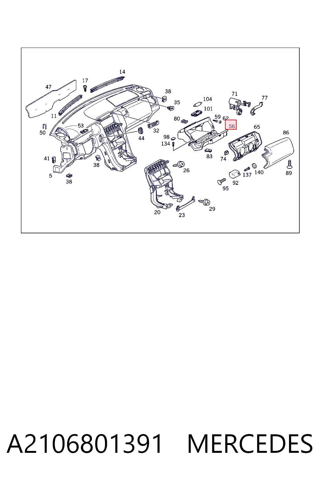 Comprar Guantera Mercedes E  W210 a bajo precio