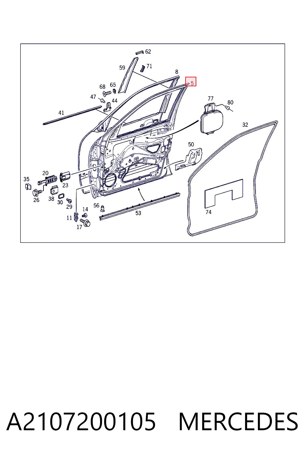 Puerta delantera para Mercedes E  W210