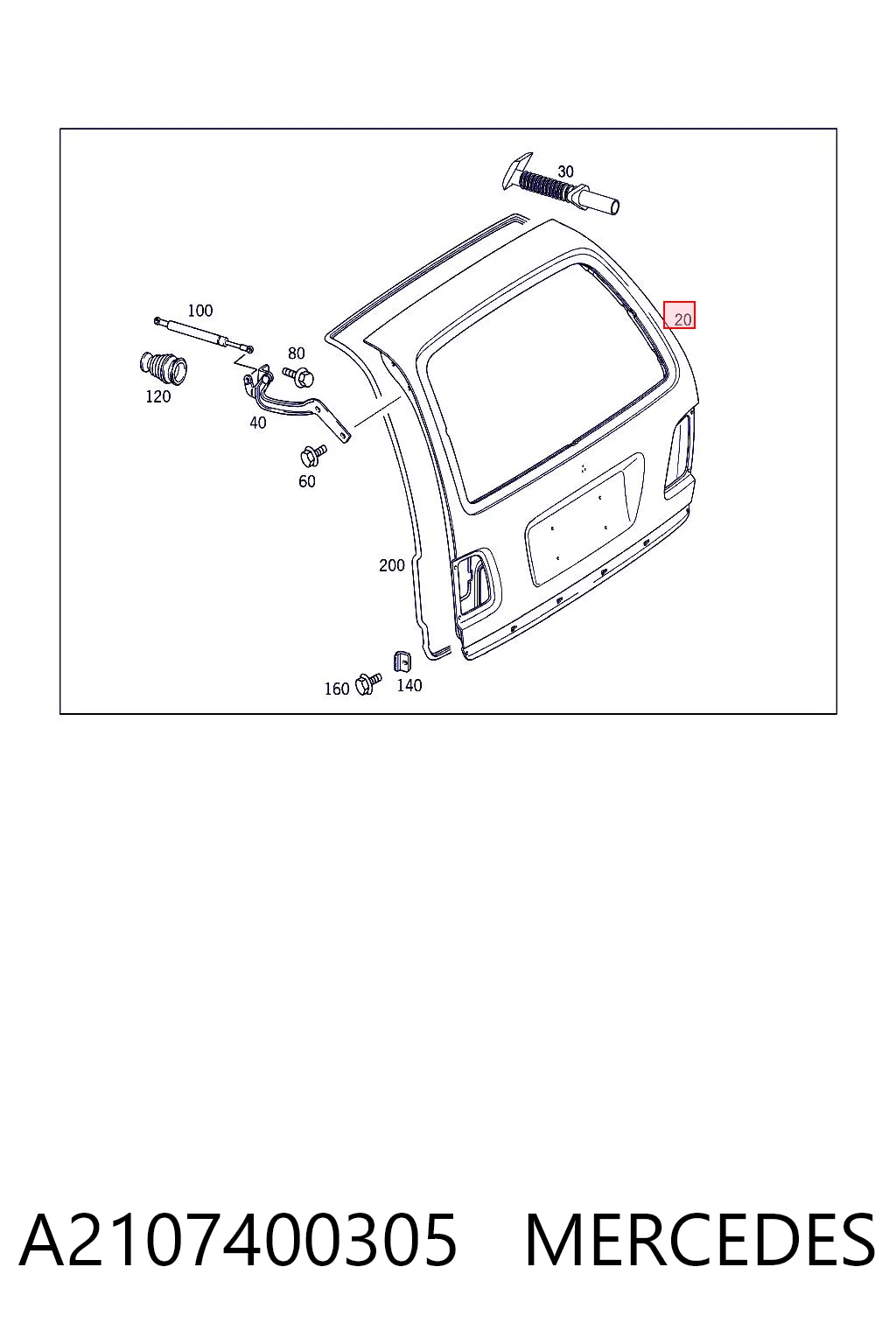 Comprar Puerta trasera del maletero (portón trasero) Mercedes E  S210 a bajo precio