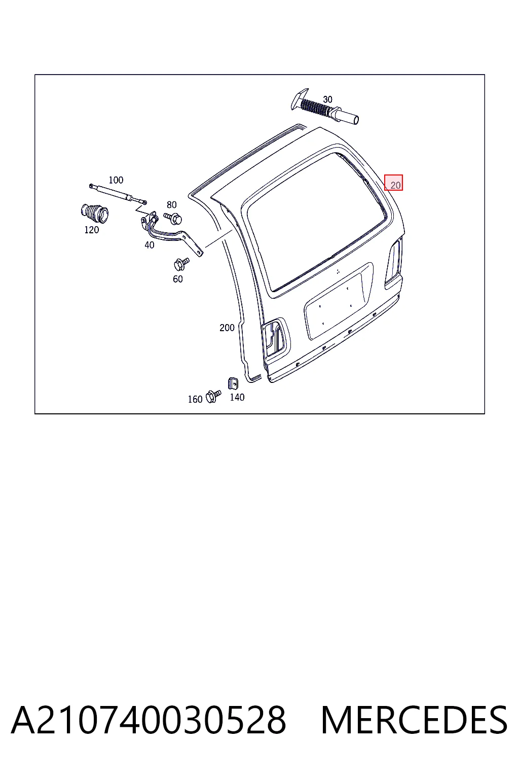 Porton trasero para Mercedes E  S210