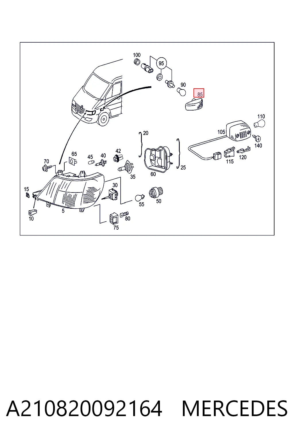 Comprar A2108200921 VAG Luz intermitente de guardabarros