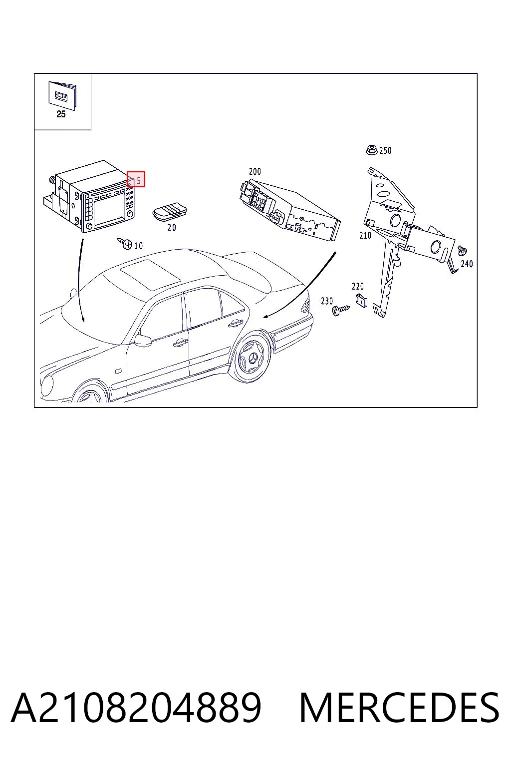 Pantalla para Mercedes E W210