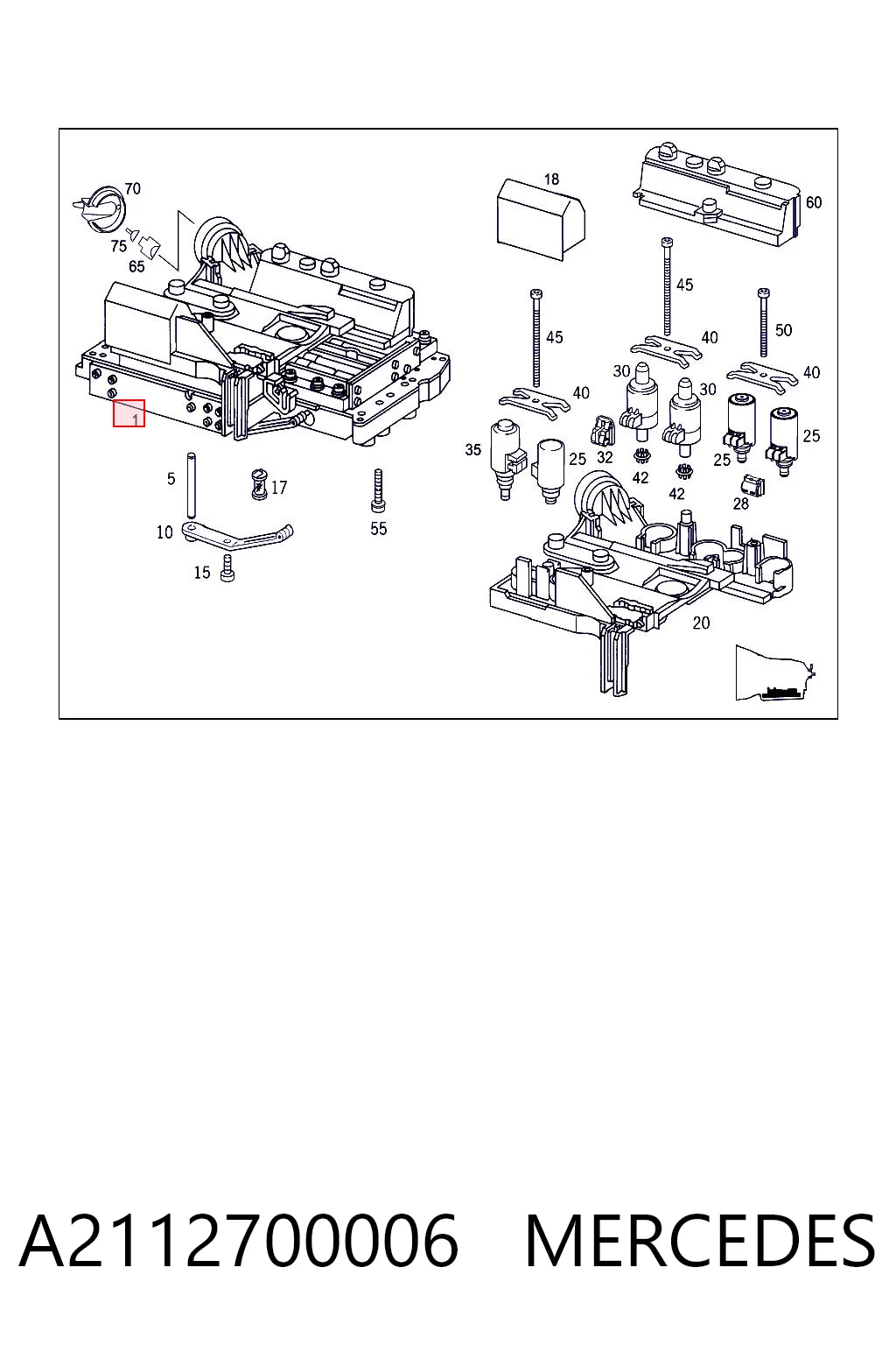 A2112700006 Mercedes Cuerpo de válvulas de la transmisión automática