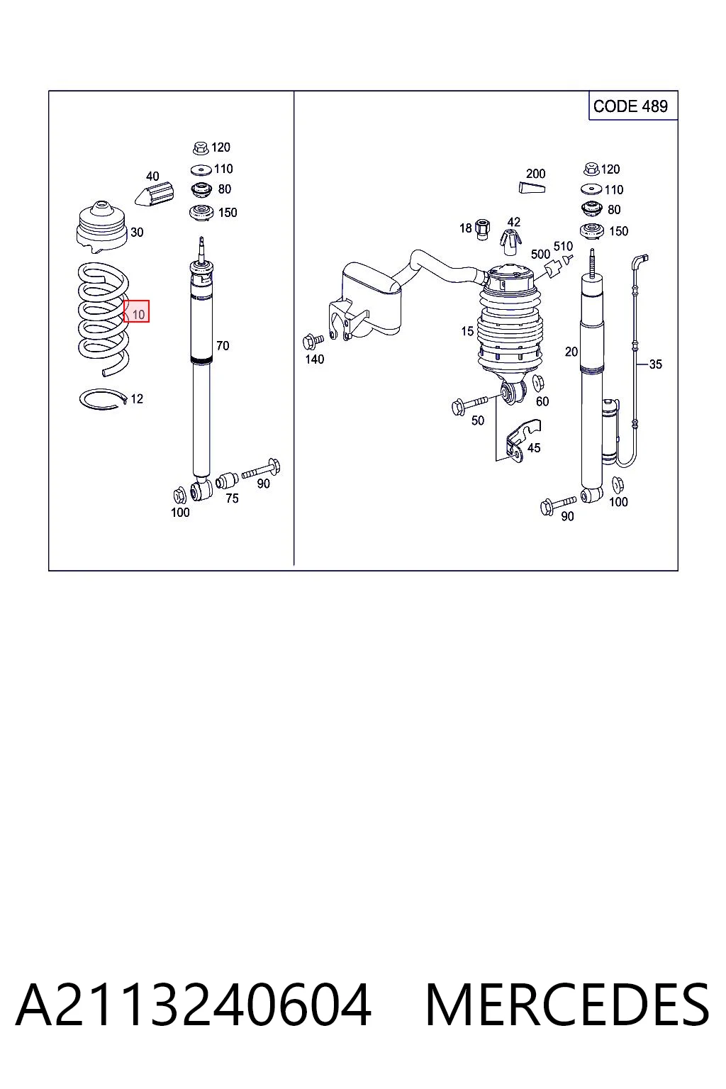 Muelle para Mercedes E S211