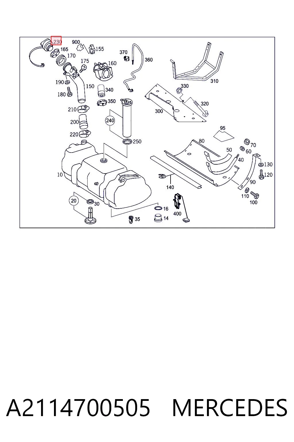 A2114700505 Mercedes Tapa tanque combustible