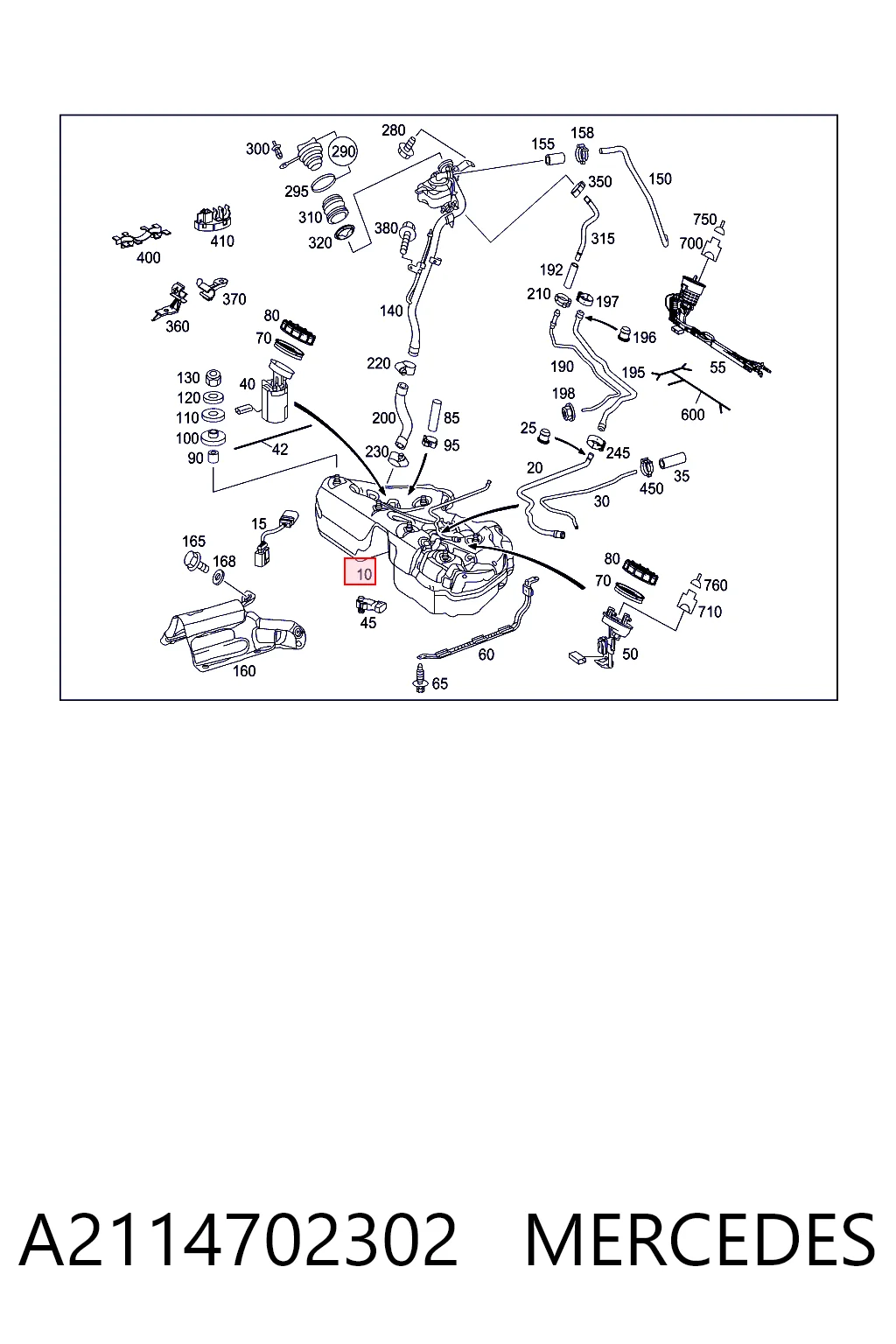 Tanque de combustible Mercedes E  (2003-2009)