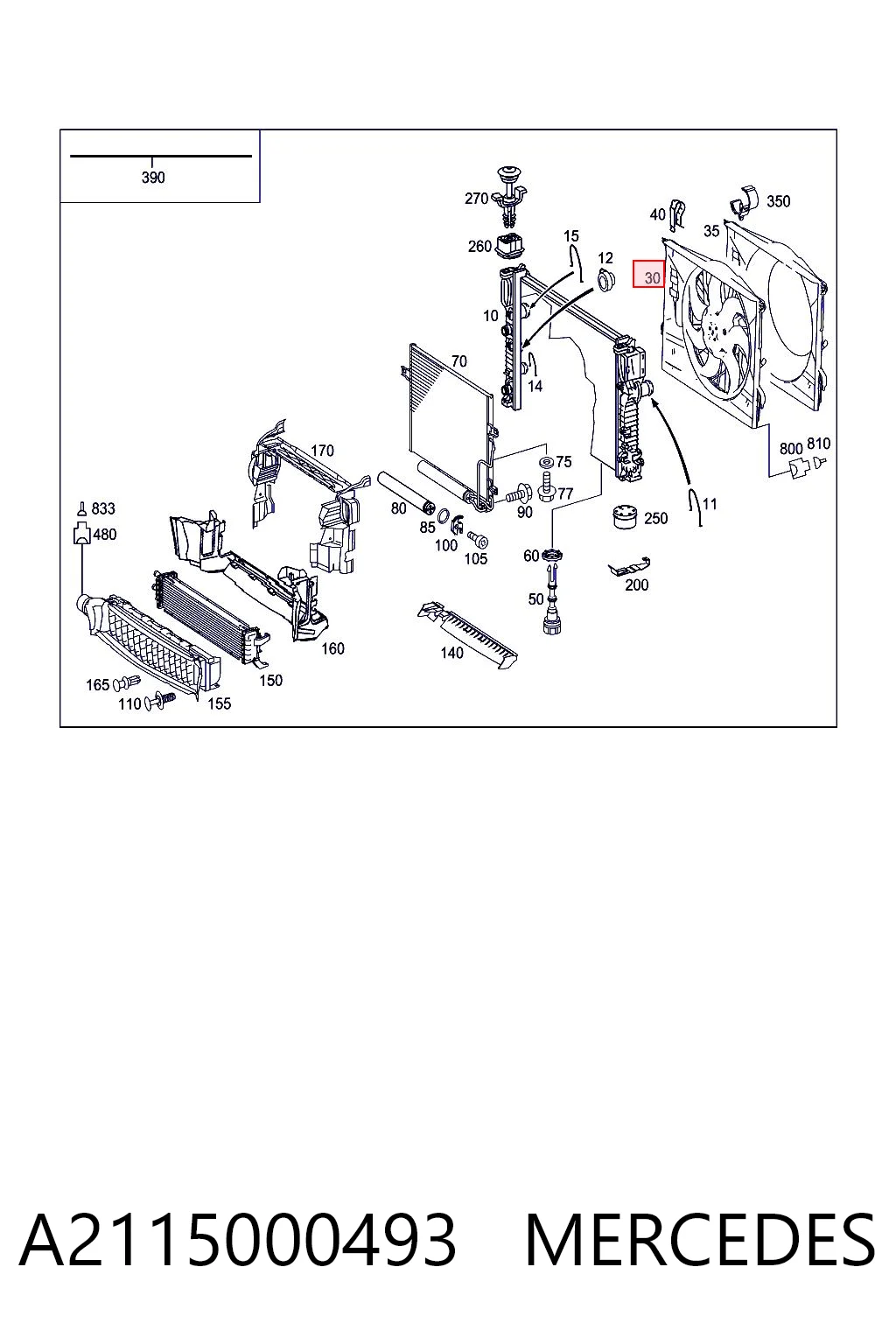 A2115000493 Mercedes Electroventilador del motor