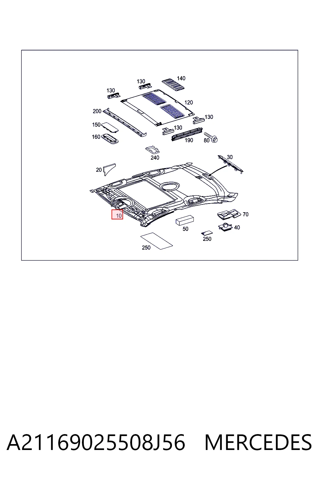 Comprar Guarnecido de techo Mercedes E  W211 a bajo precio