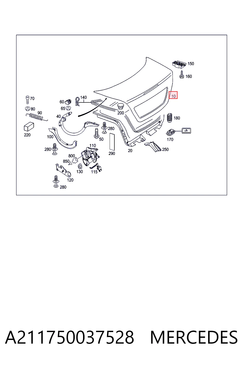 Comprar Tapa maletero E  W211