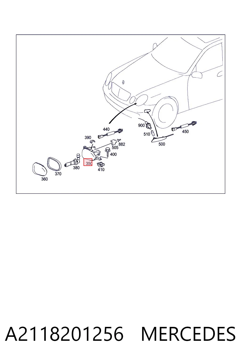 A2118201256 Mercedes Faro antiniebla derecho