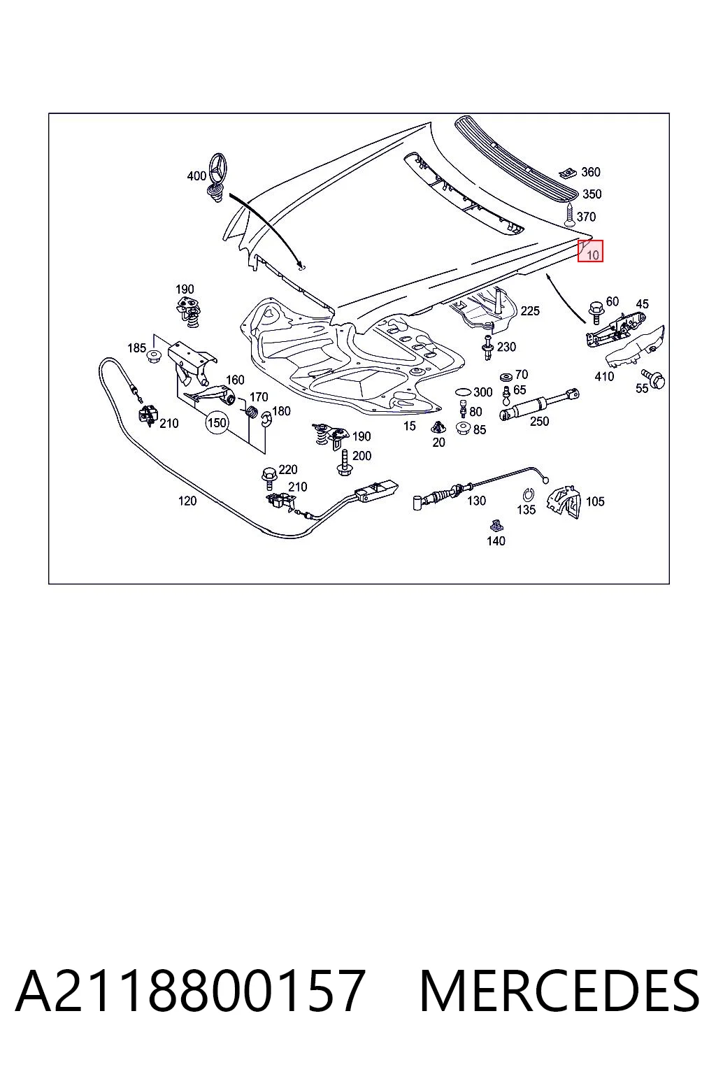 Capó del motor Mercedes E sedán (W211) (2002 - 2008) precio, desde 307,82 EUR