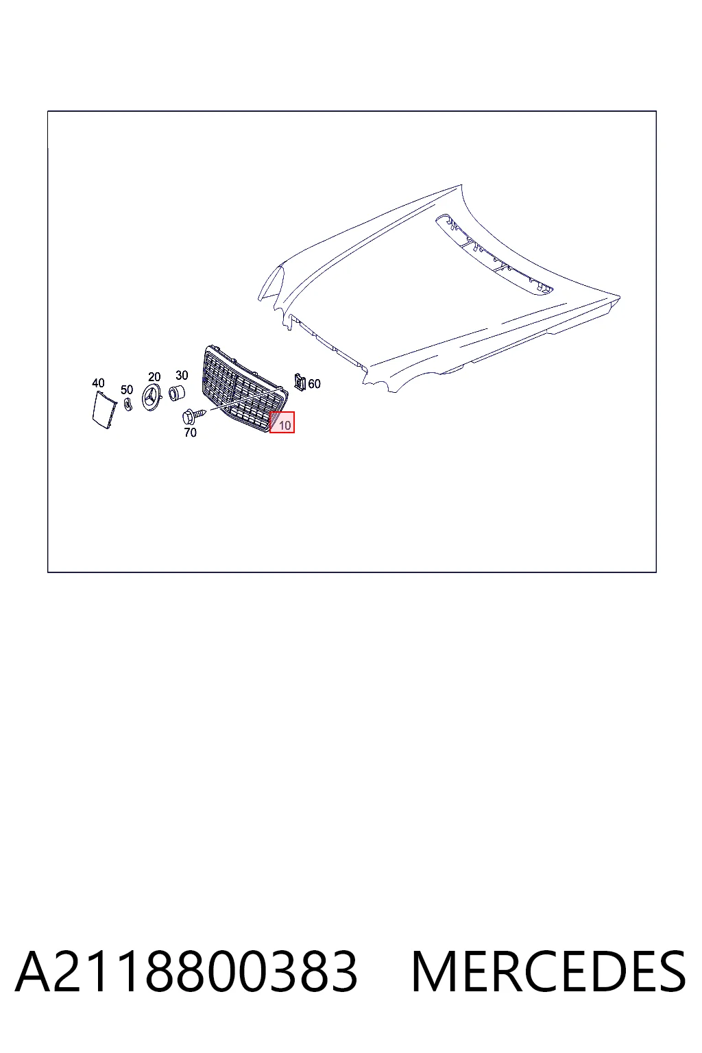 Rejilla delantera Mercedes E  desde 104,34 €