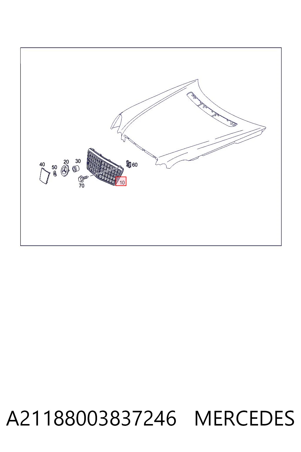 Comprar Parrilla del radiador Mercedes E  W211 a bajo precio