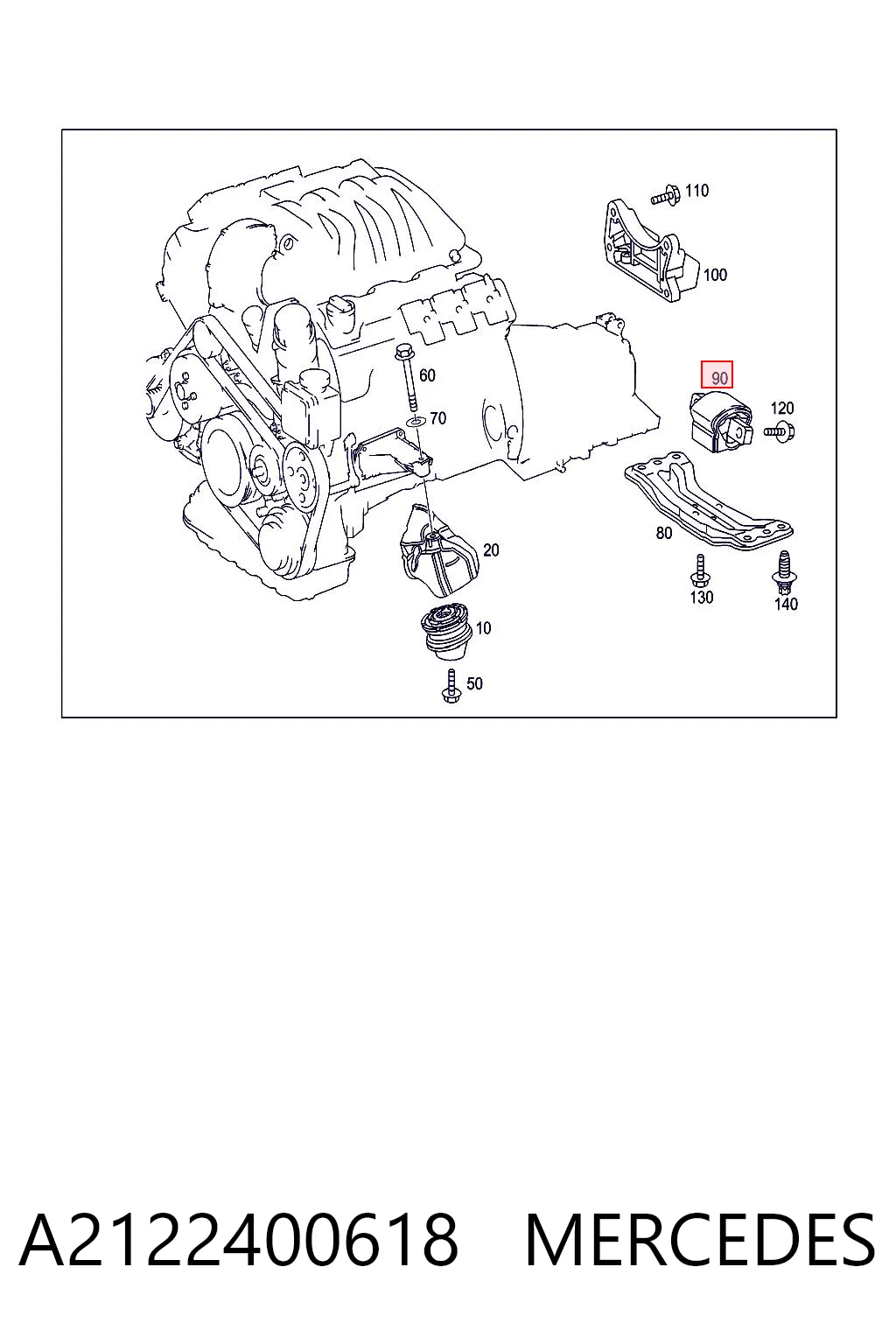 A2122400618 Mercedes Soporte de caja de velocidades