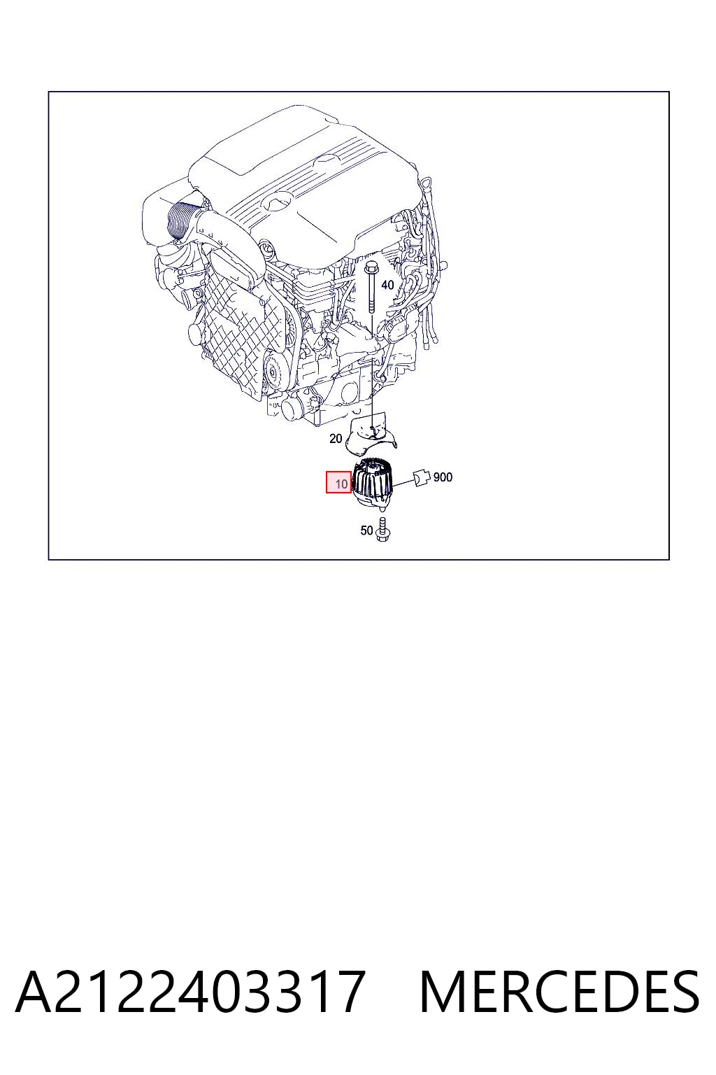 A2122403317 Mercedes Soporte delantero derecho del motor