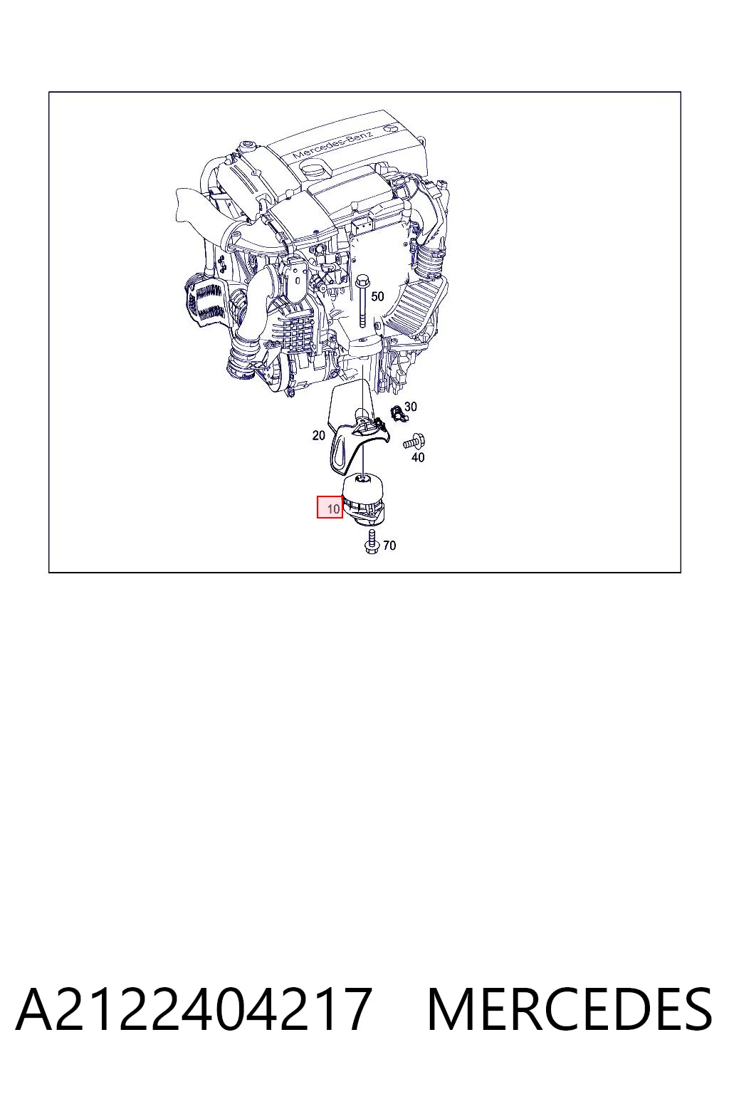 A2122404217 Mercedes Soporte de motor derecho