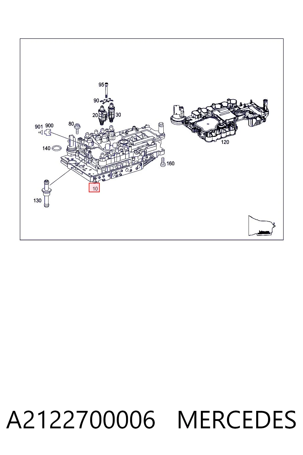 Cuerpo de válvulas de la transmisión automática A2122700006 MERCEDES