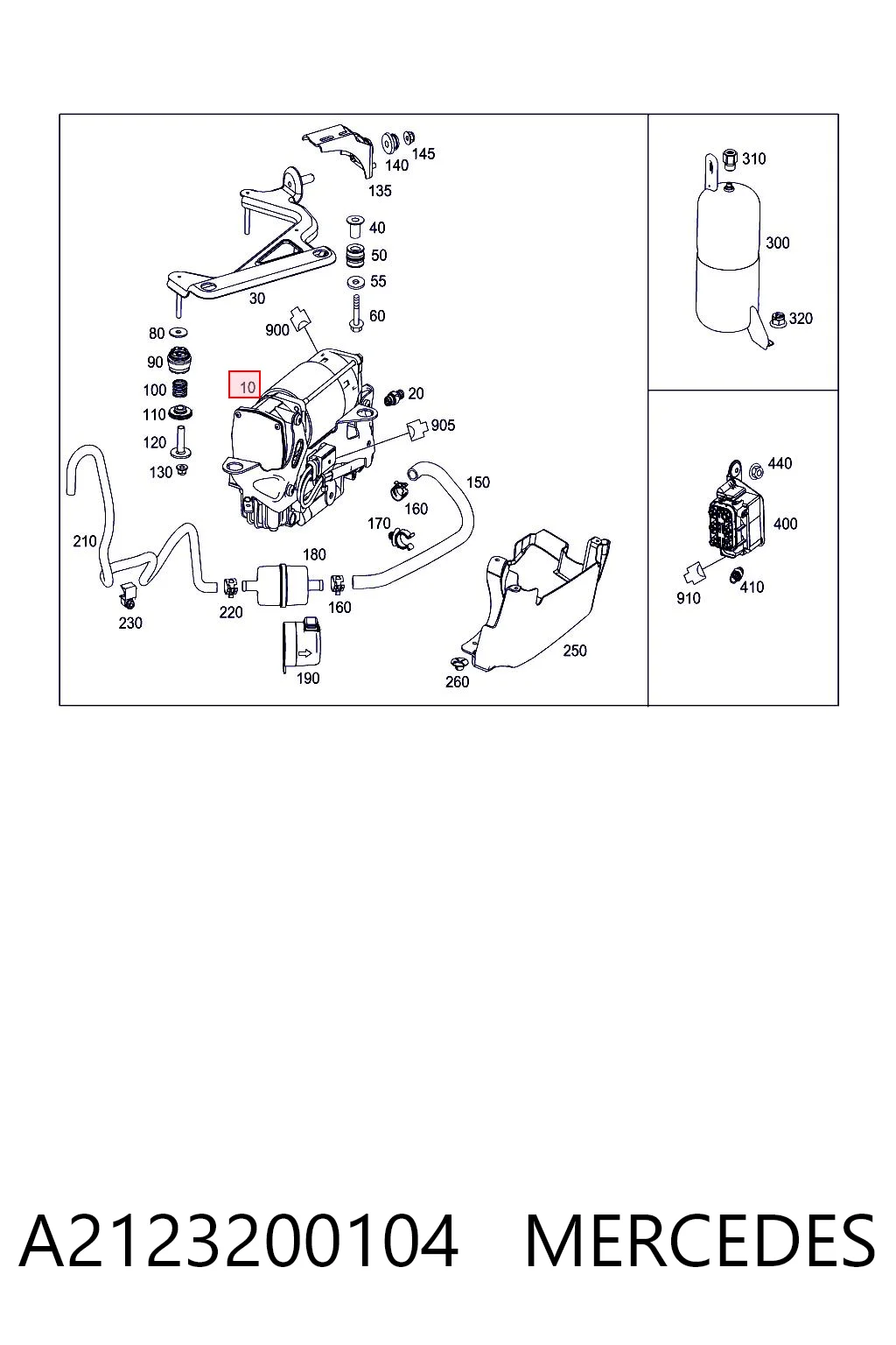 A2123200104 Mercedes Compresor de suspensión neumática