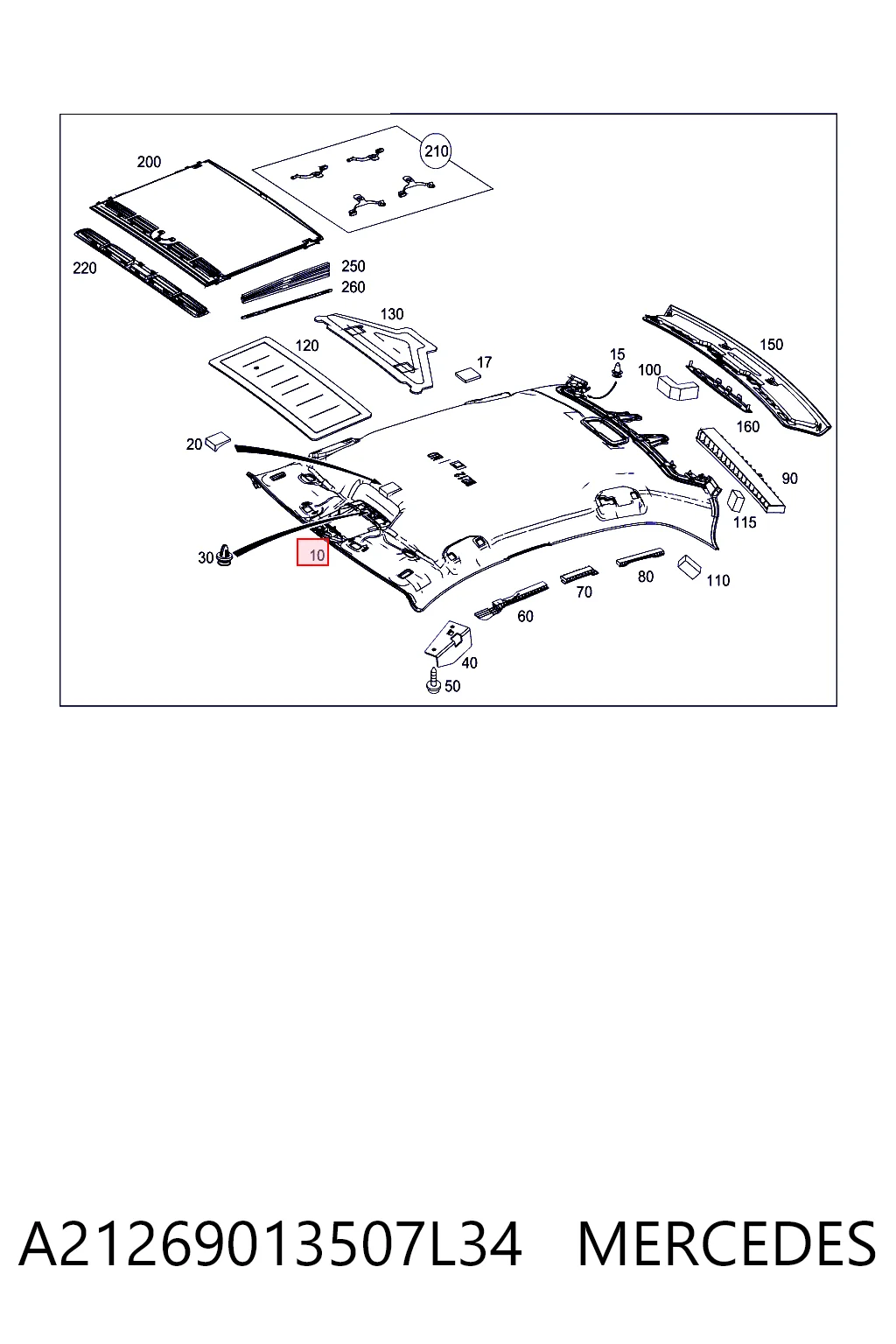 Comprar Guarnecido de techo Mercedes E  W212 a bajo precio