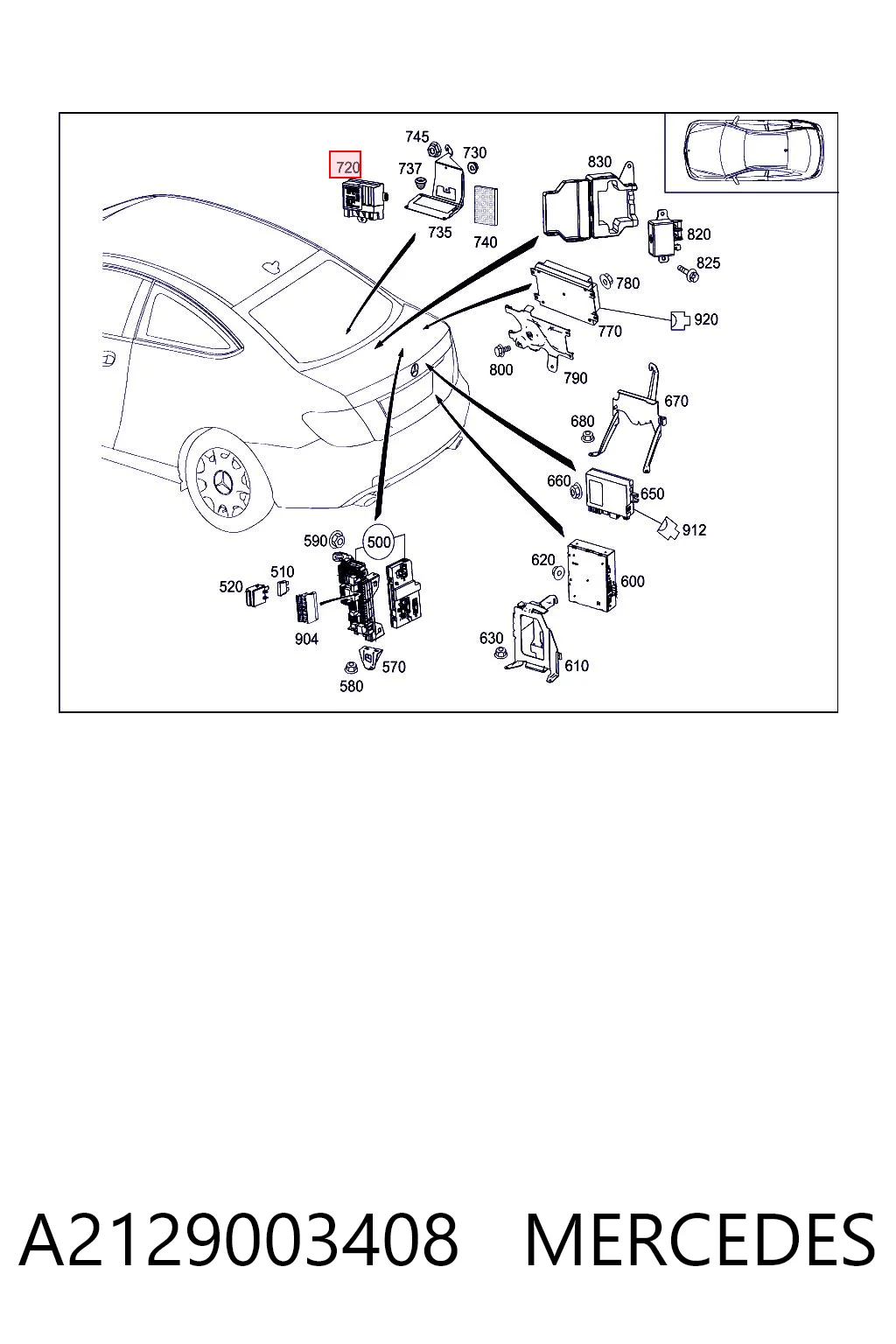 A2129003408 Mercedes Módulo de control del motor de la bomba de combustible