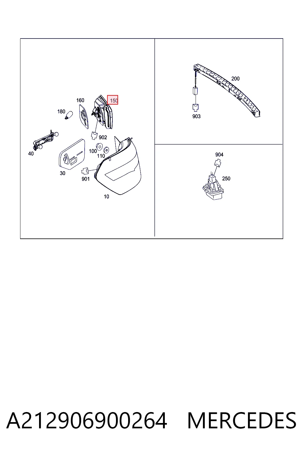 Comprar Piloto trasero derecho Mercedes E  W212