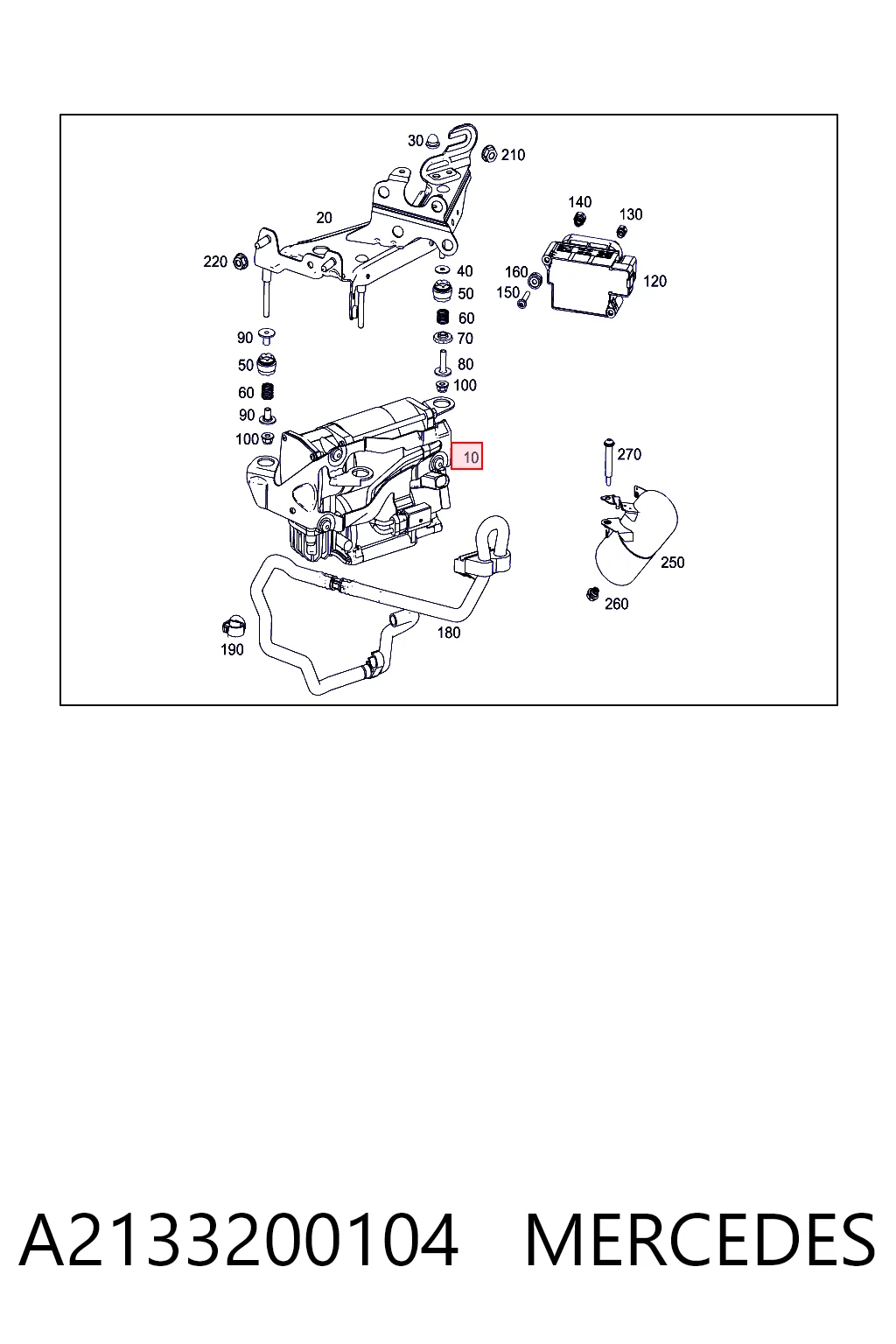 A2133200104 Mercedes Compresor de suspensión neumática