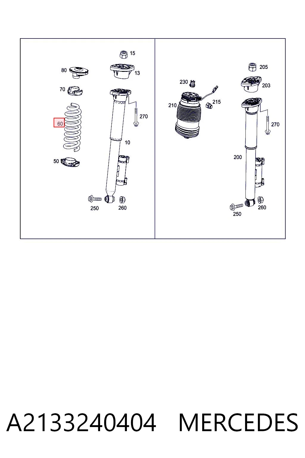 Muelle trasero para Mercedes E  W213