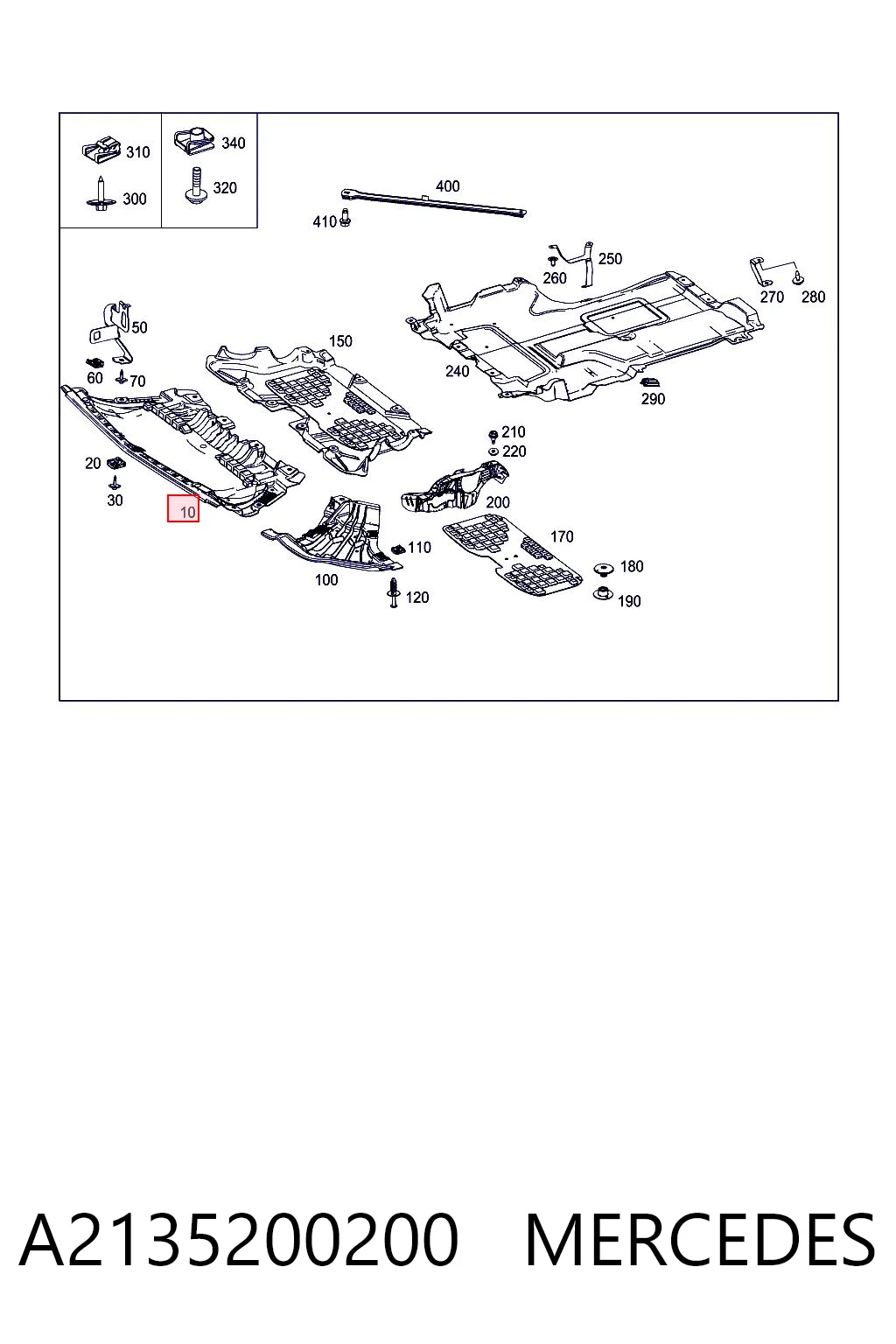 A2135200200 Mercedes Protector paragolpes