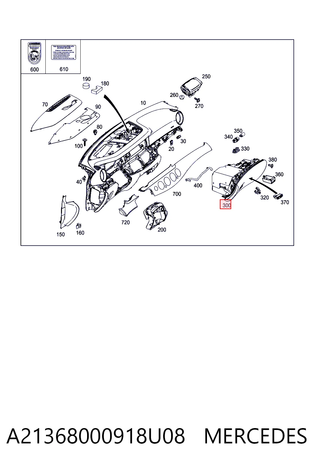 Comprar Guantera Mercedes E  W213 a bajo precio