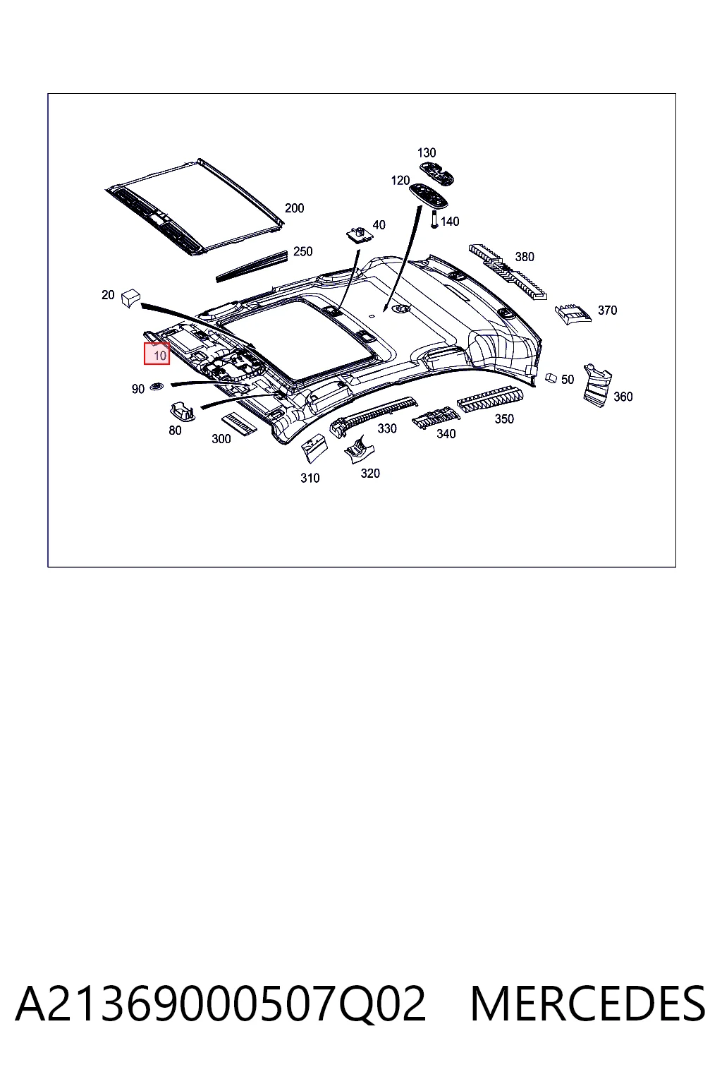 Comprar Guarnecido de techo Mercedes E  W213 a bajo precio