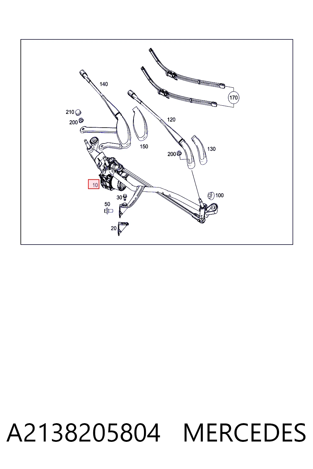 Trapezio del limpiaparabrisas Mercedes E 